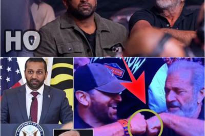 UFC fans go wild as Donald Trump’s FBI boss Kash Patel and Mel Gibson fist bump in Las Vegas