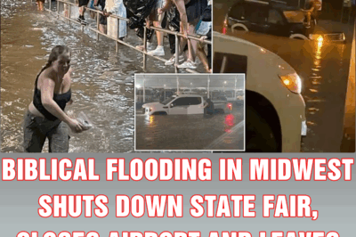 Biblical flooding in Midwest shuts down state fair, closes airport and leaves residents trapped in homes