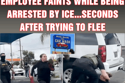 Dramatic moment car wash employee faints while being arrested by ICE…seconds after trying to flee