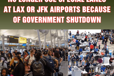 Outraged first class flyers can no longer use special lanes at LAX or JFK airports because of government shutdown