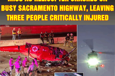 Driver recounts terrifying near miss as helicopter crashes on busy Sacramento highway, leaving three people critically injured