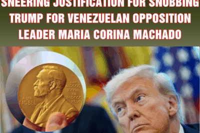 Nobel Peace Prize chair gives sneering justification for snubbing Trump for Venezuelan opposition leader Maria Corina Machado