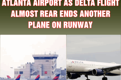 Terrifying near-miss at Atlanta airport as Delta flight almost REAR ENDS another plane on runway