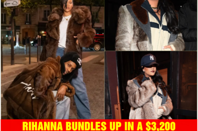 Rihanna bundles up in a $3,200 designer windbreaker and fur coat to support boyfriend A$AP Rocky at SNL