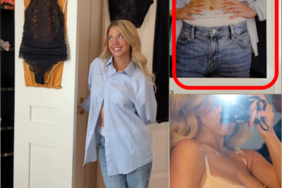 Sydney Sweeney flashes her abs in a lace bra as she announces Syrn restock after line sold out in HOURS