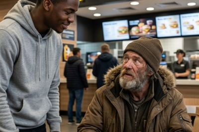 s –   He had $347 left. His little sister hadn’t eaten in three days. Then he saw a homeless man shivering outside McDonald’s.