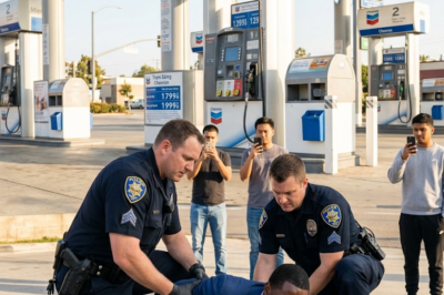 s –  A black man in a suit stopped for gas. Cops slammed him to the ground, called him “boy,” and one officer scratched his own neck to frame him for assault. Then they saw his badge.