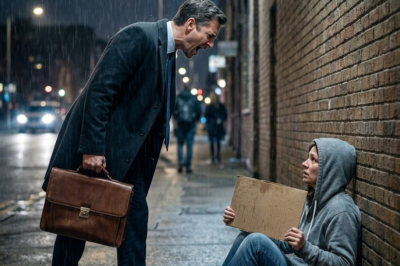 s – A billionaire walked past a homeless girl begging for food. Then he saw her face — and realized she was the one who saved his life 11 years ago.
