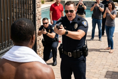 s –  The cop said “No Black man can buy this house legally.” Then he handcuffed the owner at his own pool.