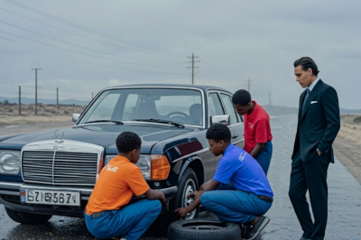 s – Three Black boys helped a billionaire change a flat tire in the pouring rain. They refused his money. The next morning, a black SUV pulled up to their house.