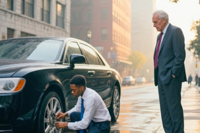s – He missed the most important job interview of his life to help an old man with a flat tire. Then he found out who the old man really was.